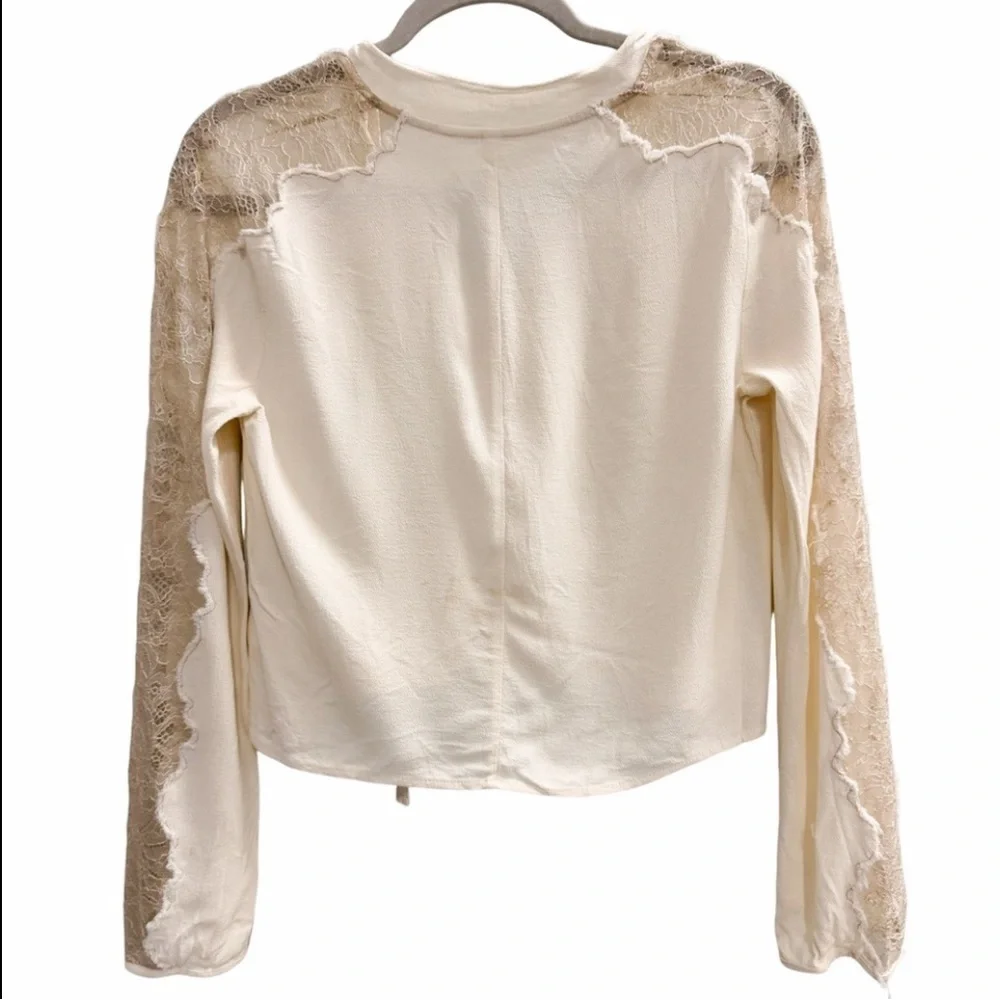 FREE PEOPLE Freya Blouse Ivory Size XS